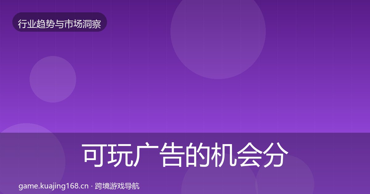 可玩广告的机会分析(附实操要点)