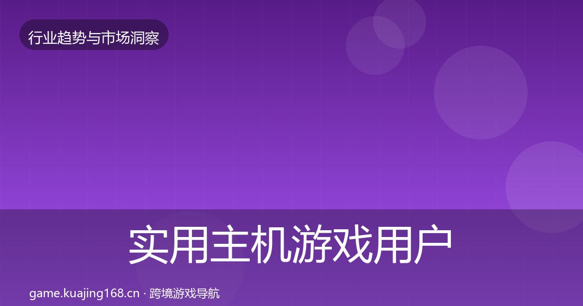 实用主机游戏用户画像