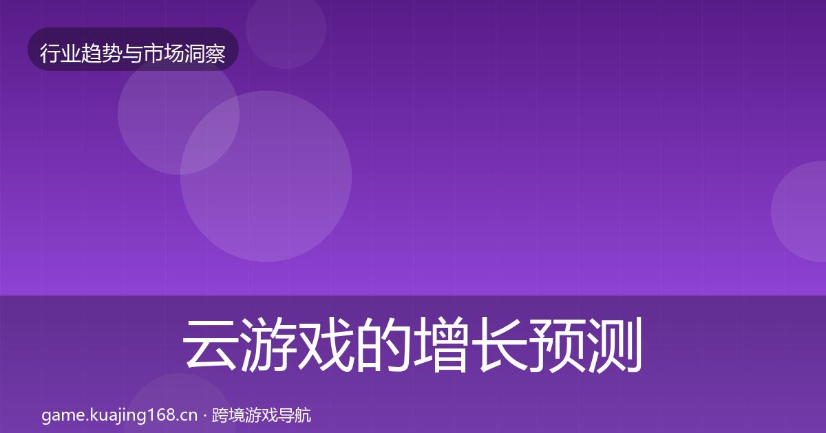 云游戏的增长预测（全面）