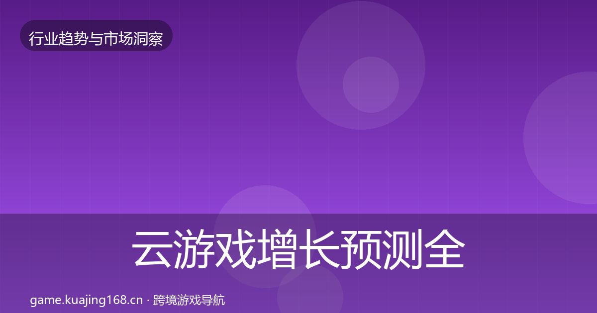 云游戏增长预测全指南：全面