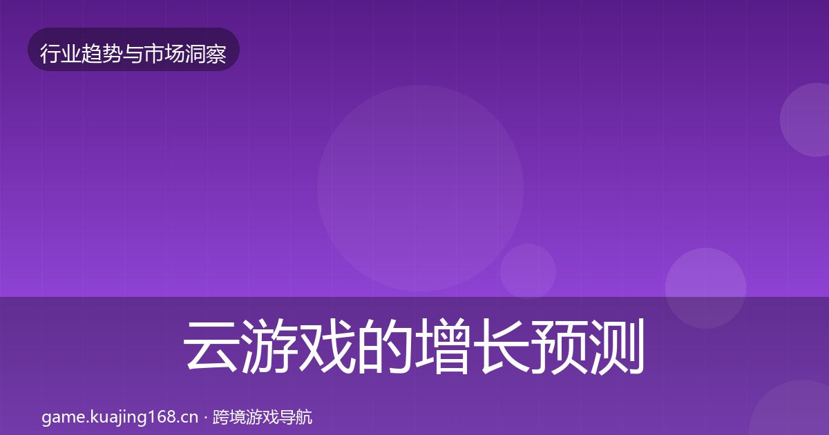 云游戏的增长预测（一线）