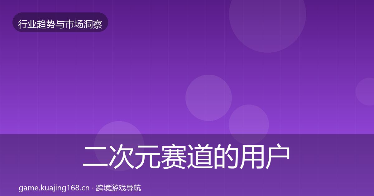 二次元赛道的用户画像（一线）