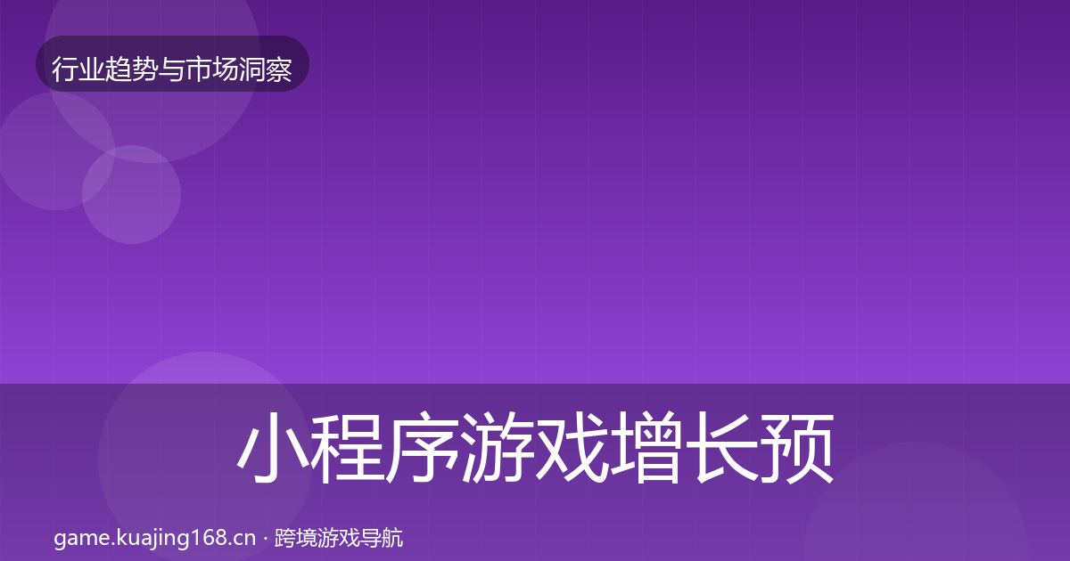 小程序游戏增长预测全指南：2026年