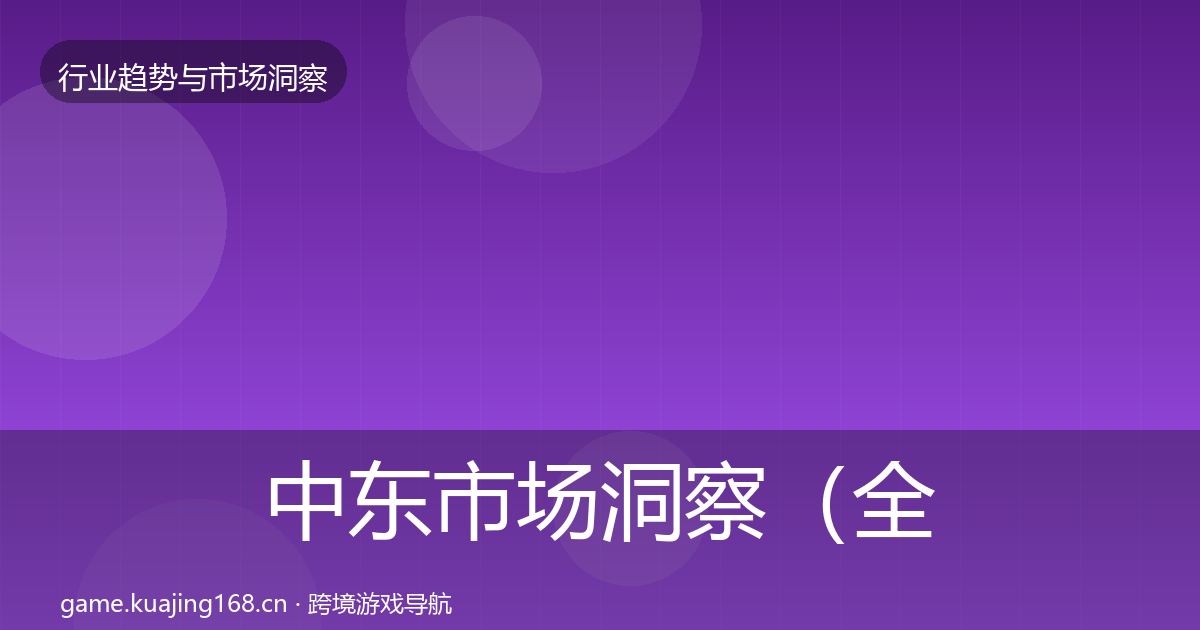 中东市场洞察（全面）