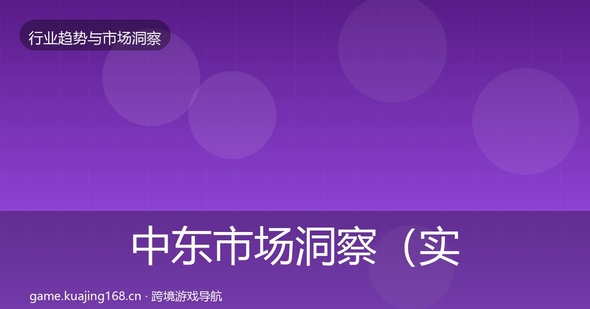 中东市场洞察（实用）