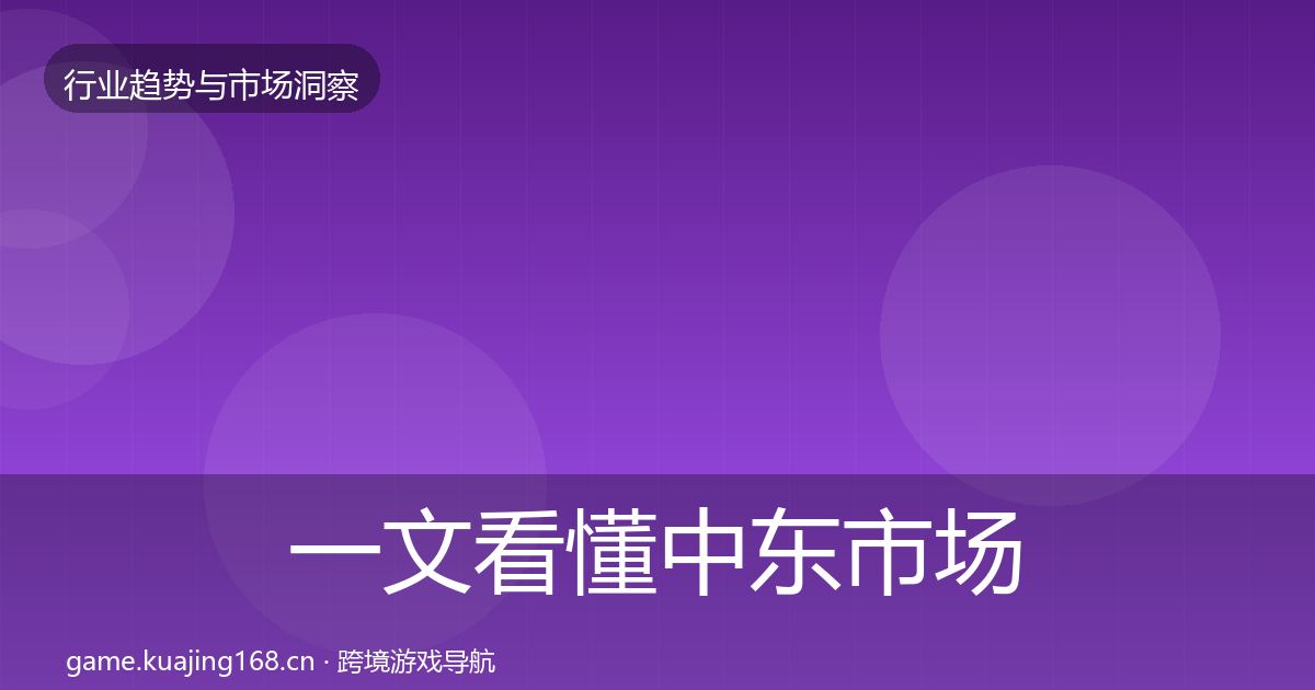一文看懂中东市场趋势报告|官方