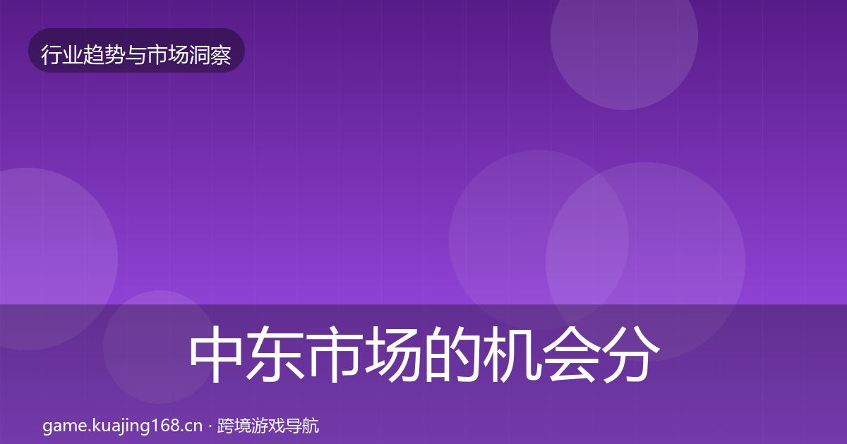 中东市场的机会分析（2027年）