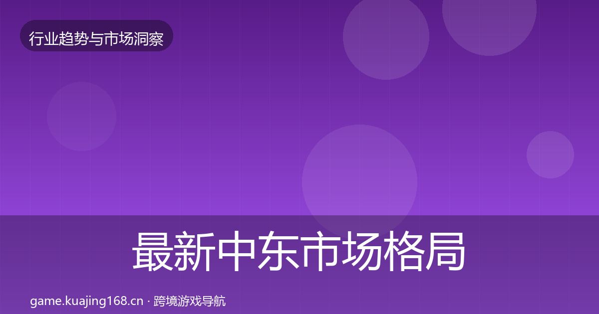 最新中东市场格局研判