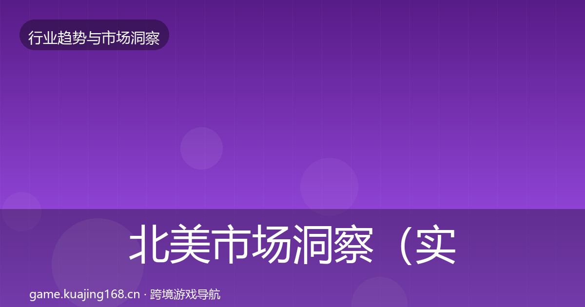 北美市场洞察（实用）