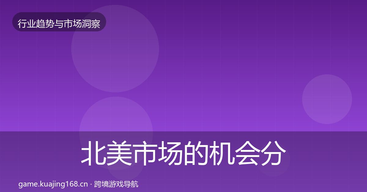 北美市场的机会分析(最新)