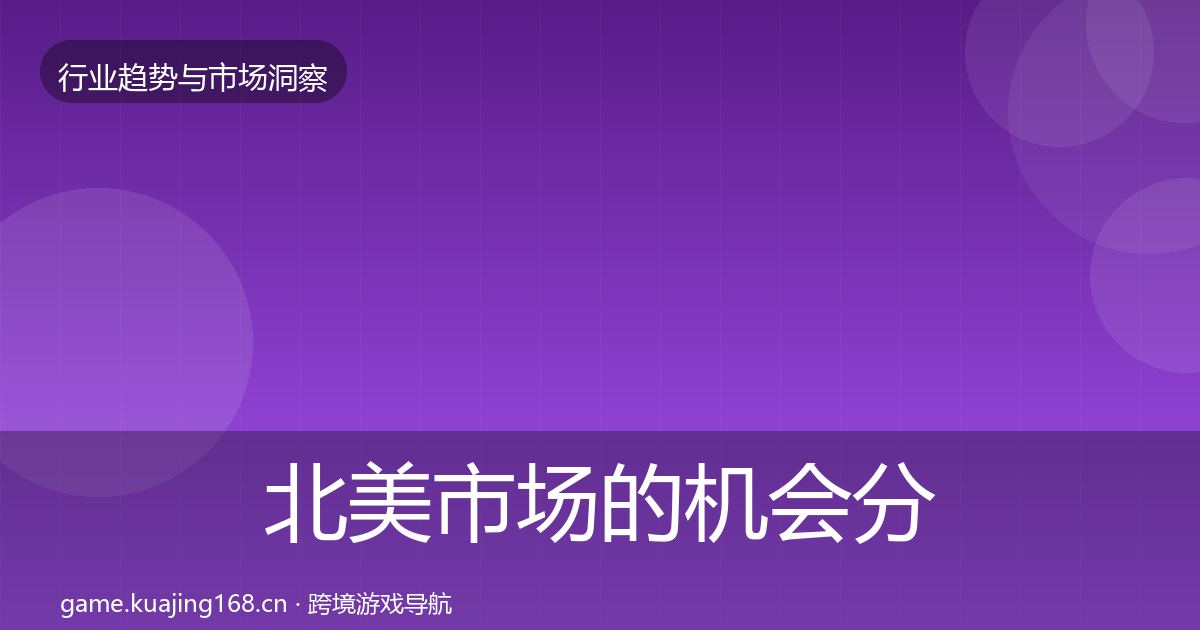 北美市场的机会分析（全面）