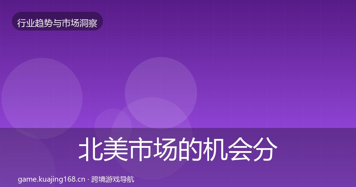 北美市场的机会分析（实用）