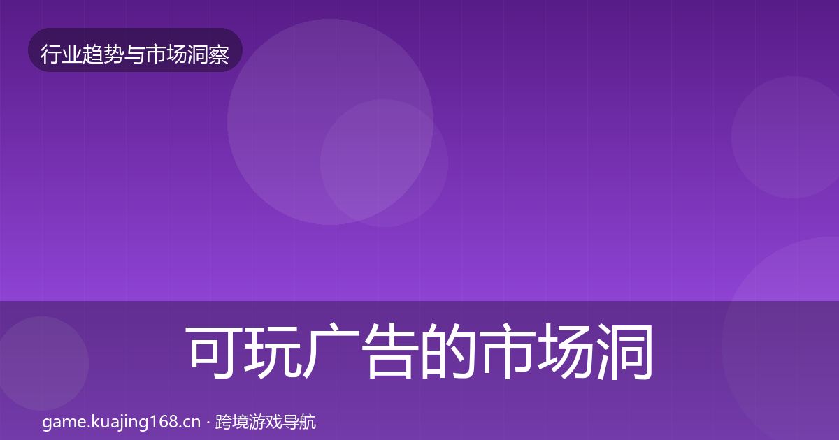可玩广告的市场洞察（最新）