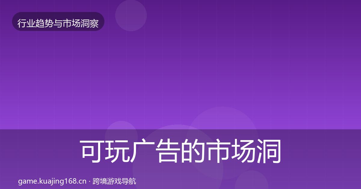 可玩广告的市场洞察（全面）