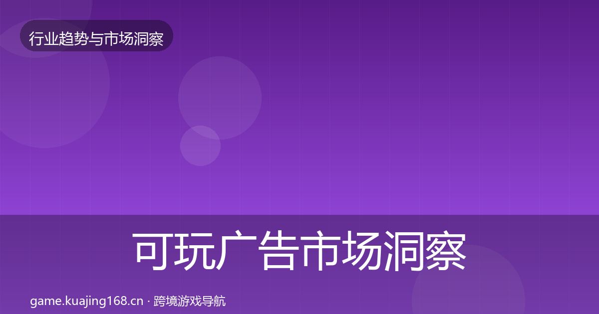 可玩广告市场洞察全指南:全面