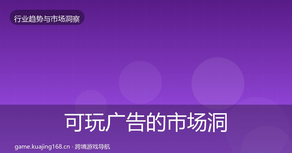 可玩广告的市场洞察（深度）