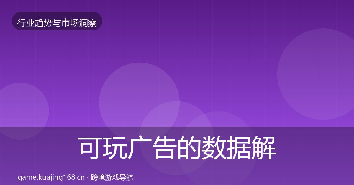 可玩广告的数据解读（最新）