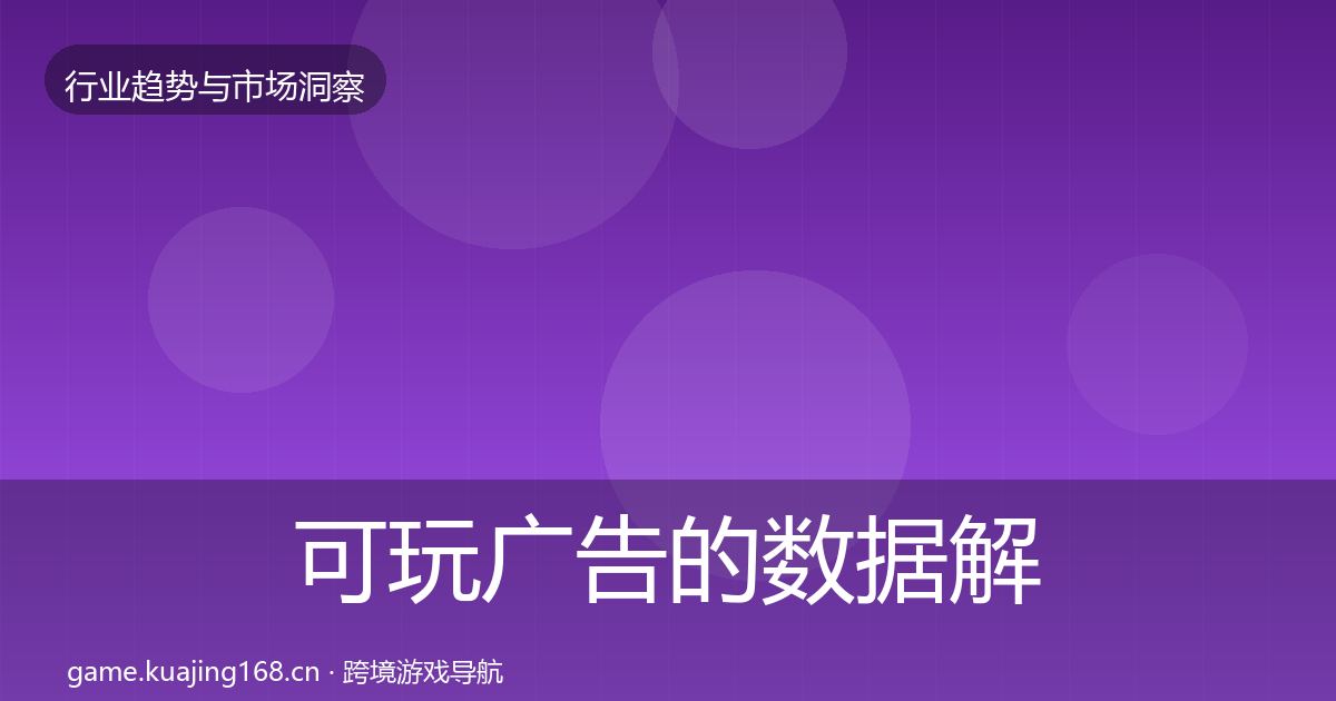 可玩广告的数据解读（全面）