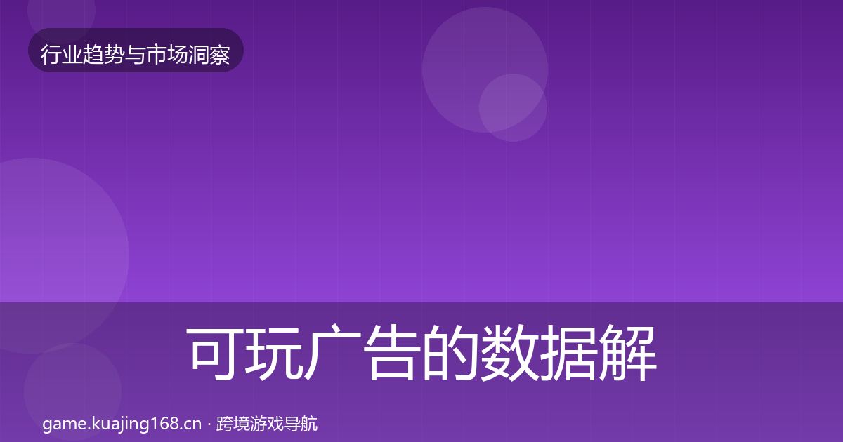 可玩广告的数据解读（深度）