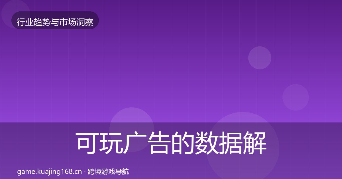 可玩广告的数据解读（官方）