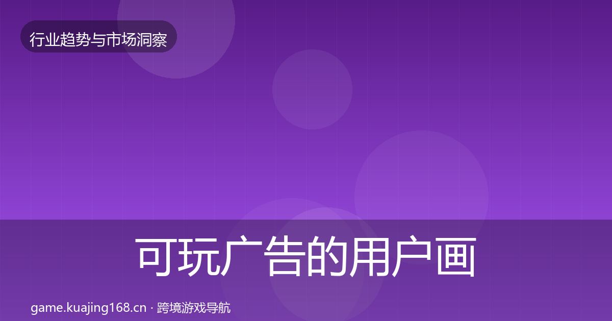 可玩广告的用户画像(最新)