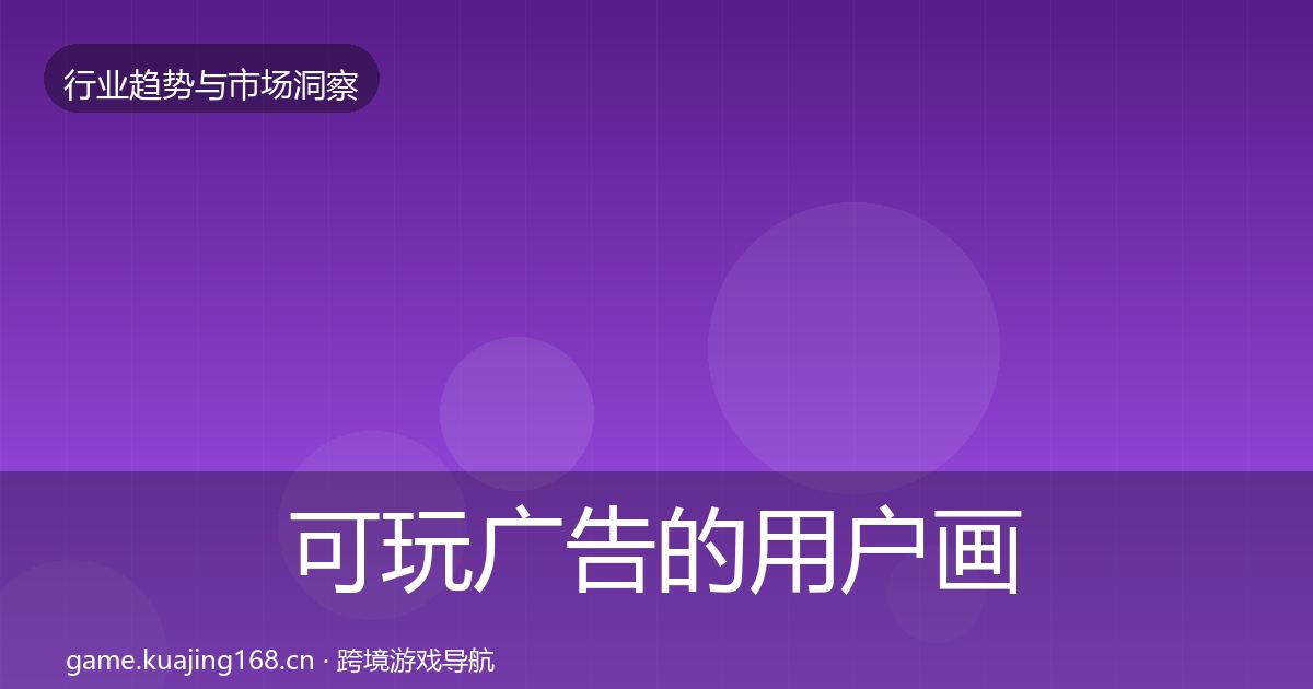 可玩广告的用户画像（全面）