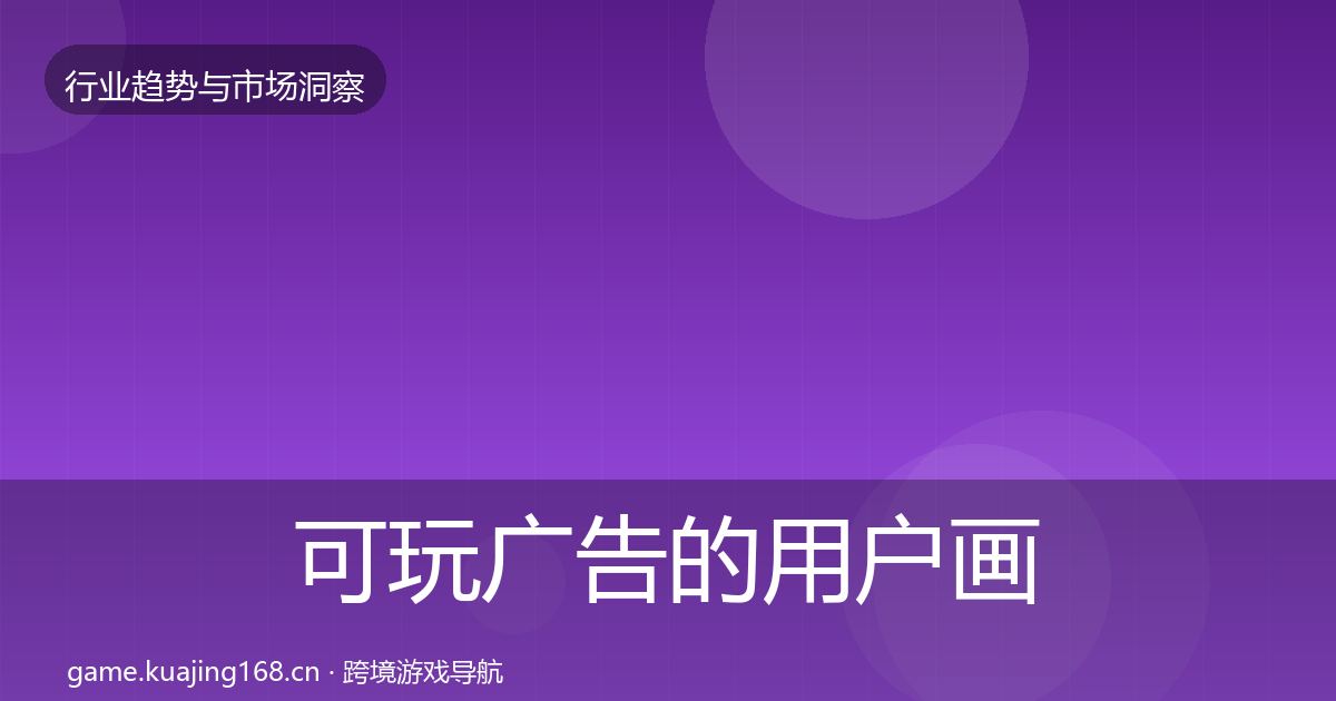 可玩广告的用户画像（深度）