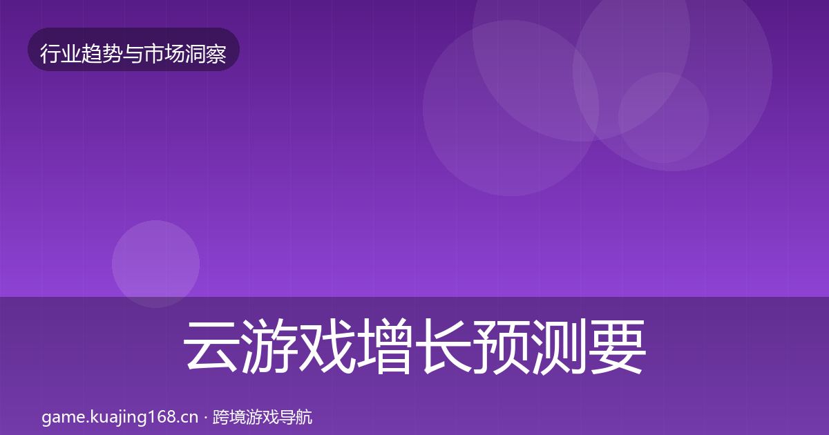 云游戏增长预测要点梳理·第31篇