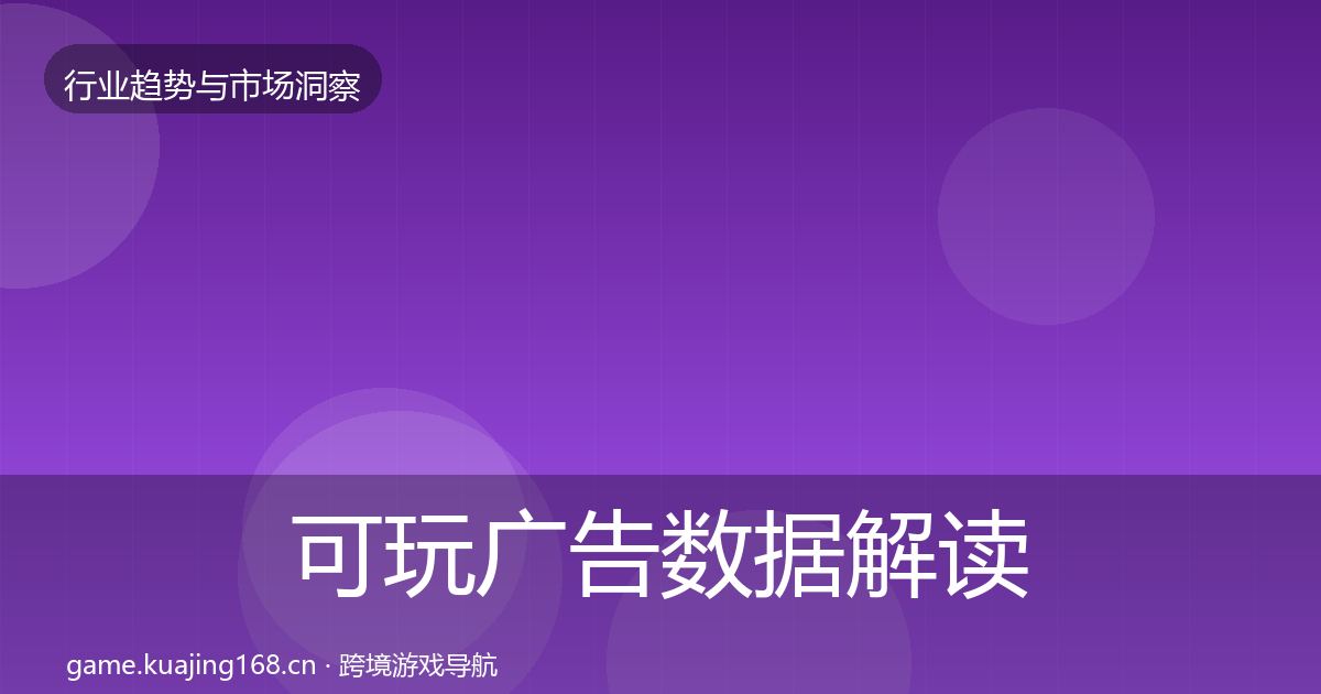 可玩广告数据解读入门到进阶·第54篇