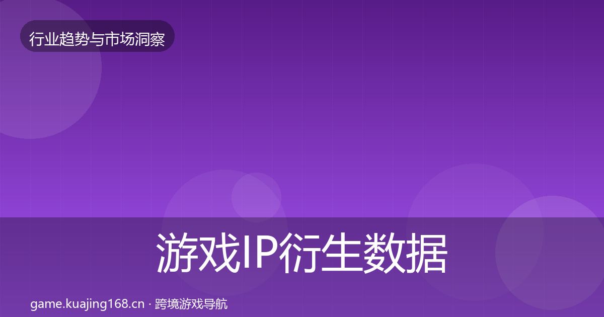 游戏IP衍生数据解读要点梳理·第55篇