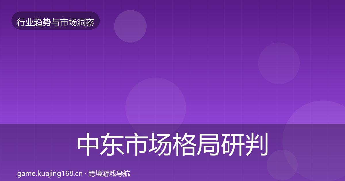 中东市场格局研判入门到进阶·第63篇