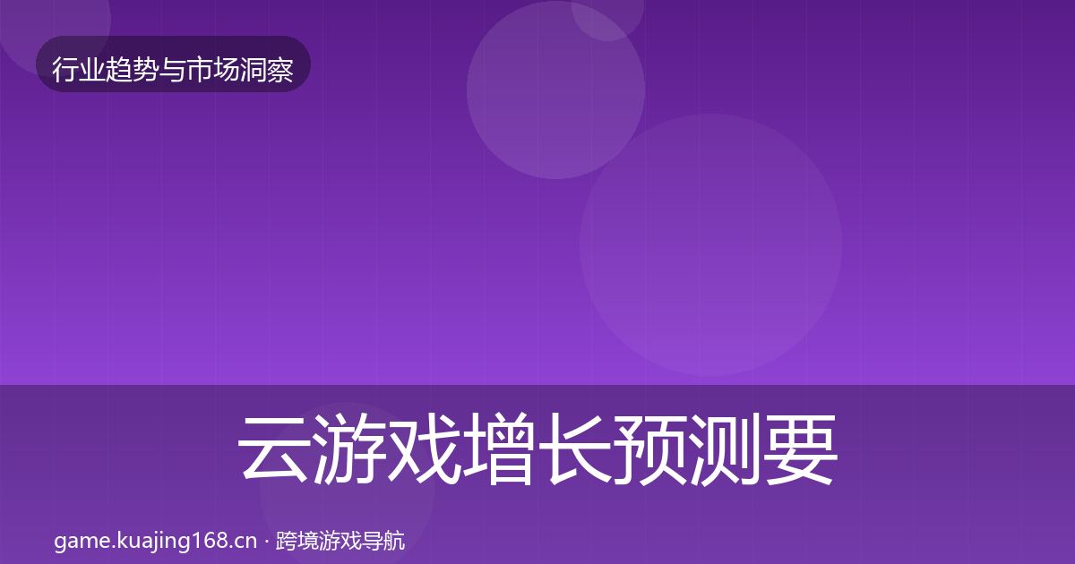 云游戏增长预测要点梳理·第71篇