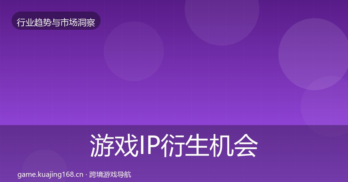 游戏IP衍生格局研判要点梳理·第265篇