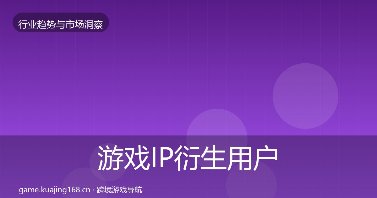 游戏IP衍生用户画像要点梳理·第350篇
