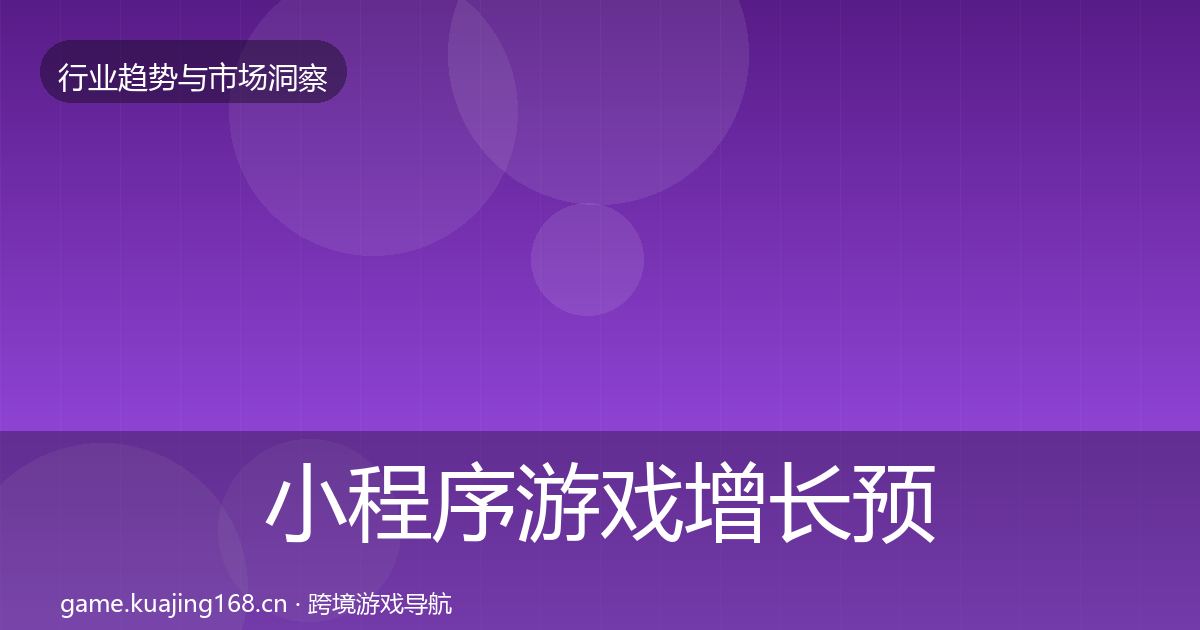 小程序游戏增长预测要点梳理·第352篇
