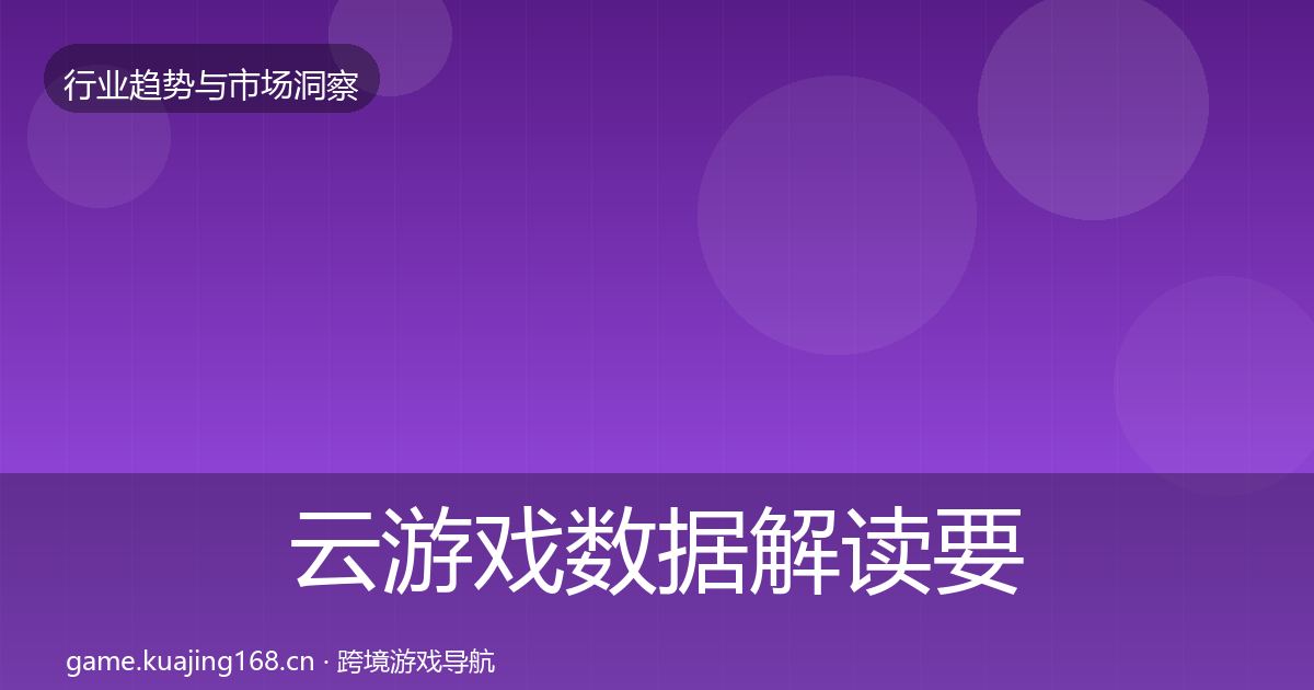 云游戏数据解读要点梳理·第411篇