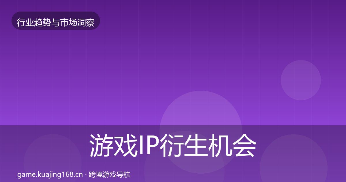 游戏IP衍生机会分析要点梳理·第420篇