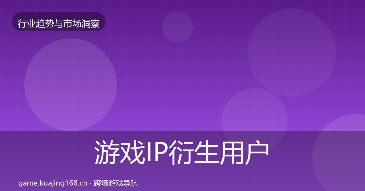 游戏IP衍生用户画像要点梳理·第430篇