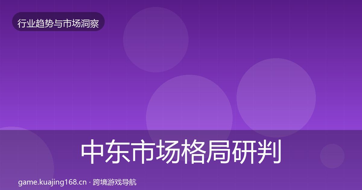 中东市场格局研判入门到进阶·第583篇