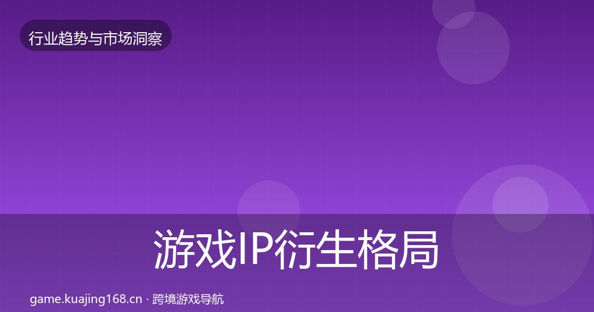 游戏IP衍生格局研判要点梳理·第585篇