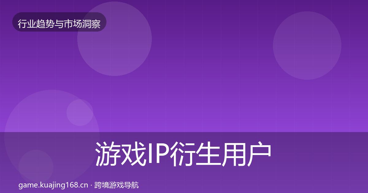 游戏IP衍生用户画像要点梳理·第590篇