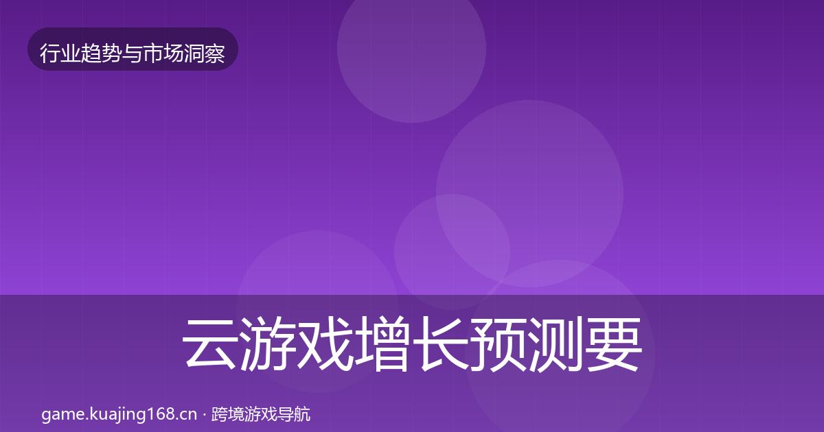 云游戏增长预测要点梳理·第591篇