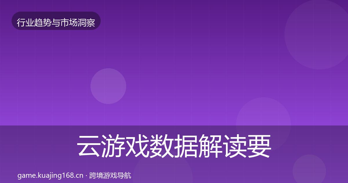 云游戏数据解读要点梳理·第611篇