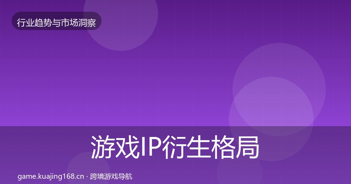 游戏IP衍生格局研判要点梳理·第625篇