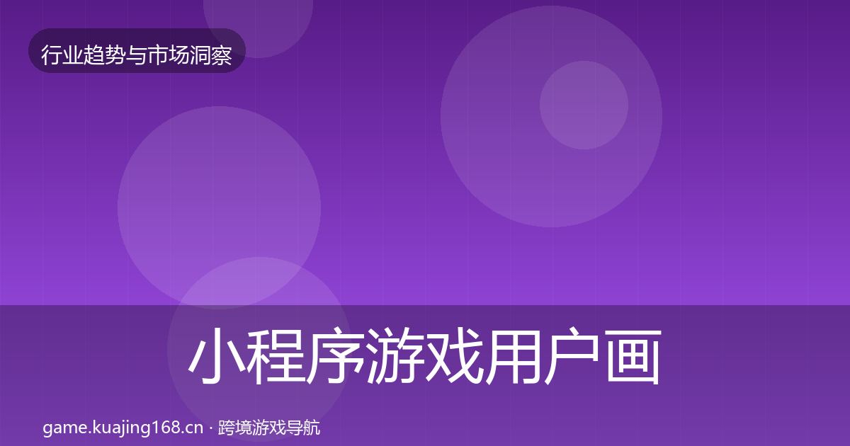 小程序游戏用户画像要点梳理·第627篇