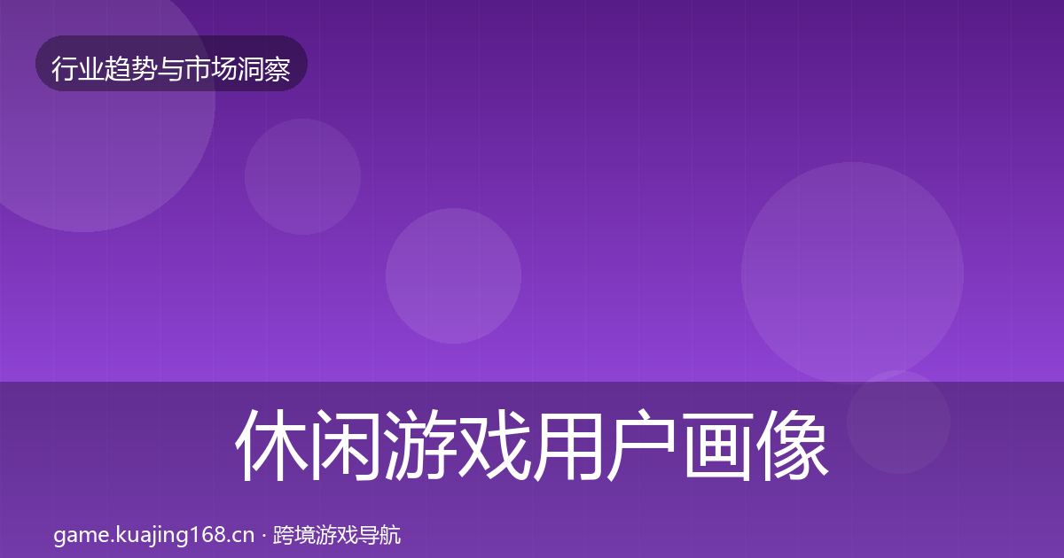 休闲游戏用户画像要点梳理·第628篇