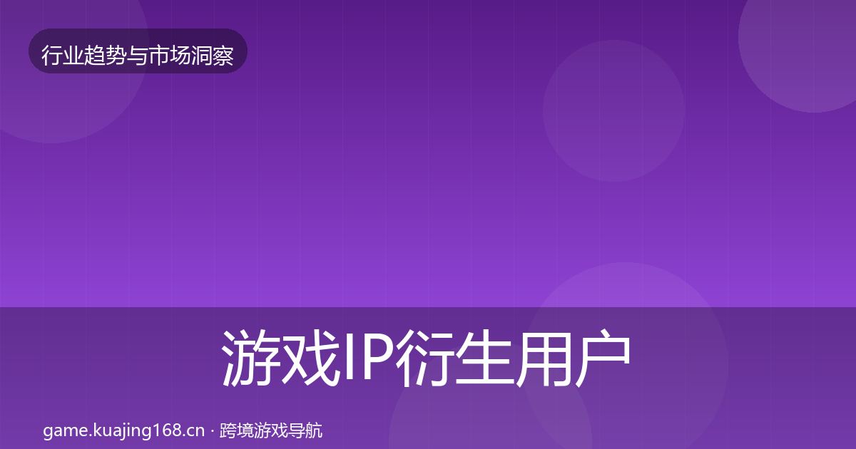 游戏IP衍生用户画像要点梳理·第630篇