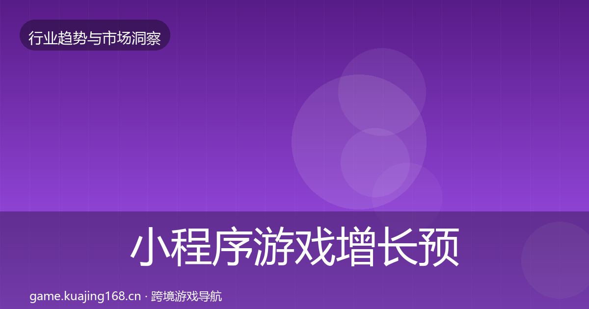 小程序游戏增长预测要点梳理·第632篇