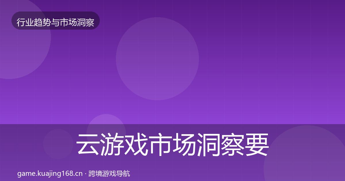 云游戏市场洞察要点梳理·第641篇