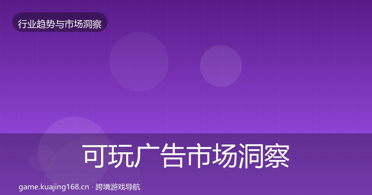 可玩广告市场洞察入门到进阶·第644篇
